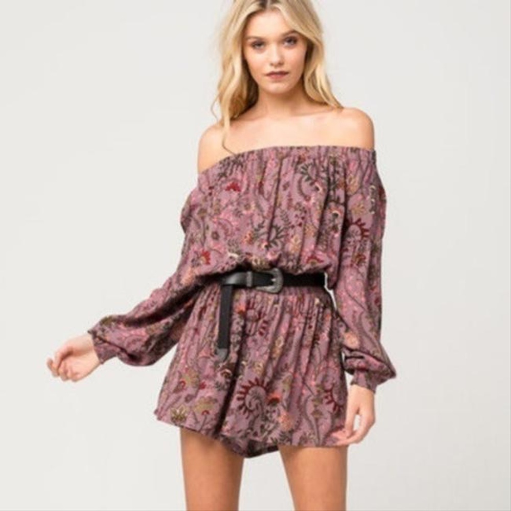 Free People off the shoulder floral romper